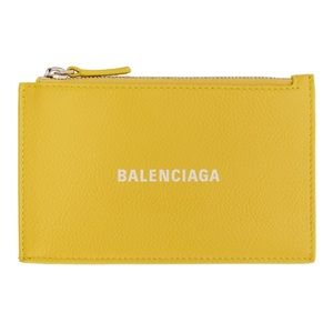 Balenciaga Yellow Calfskin Card Holder